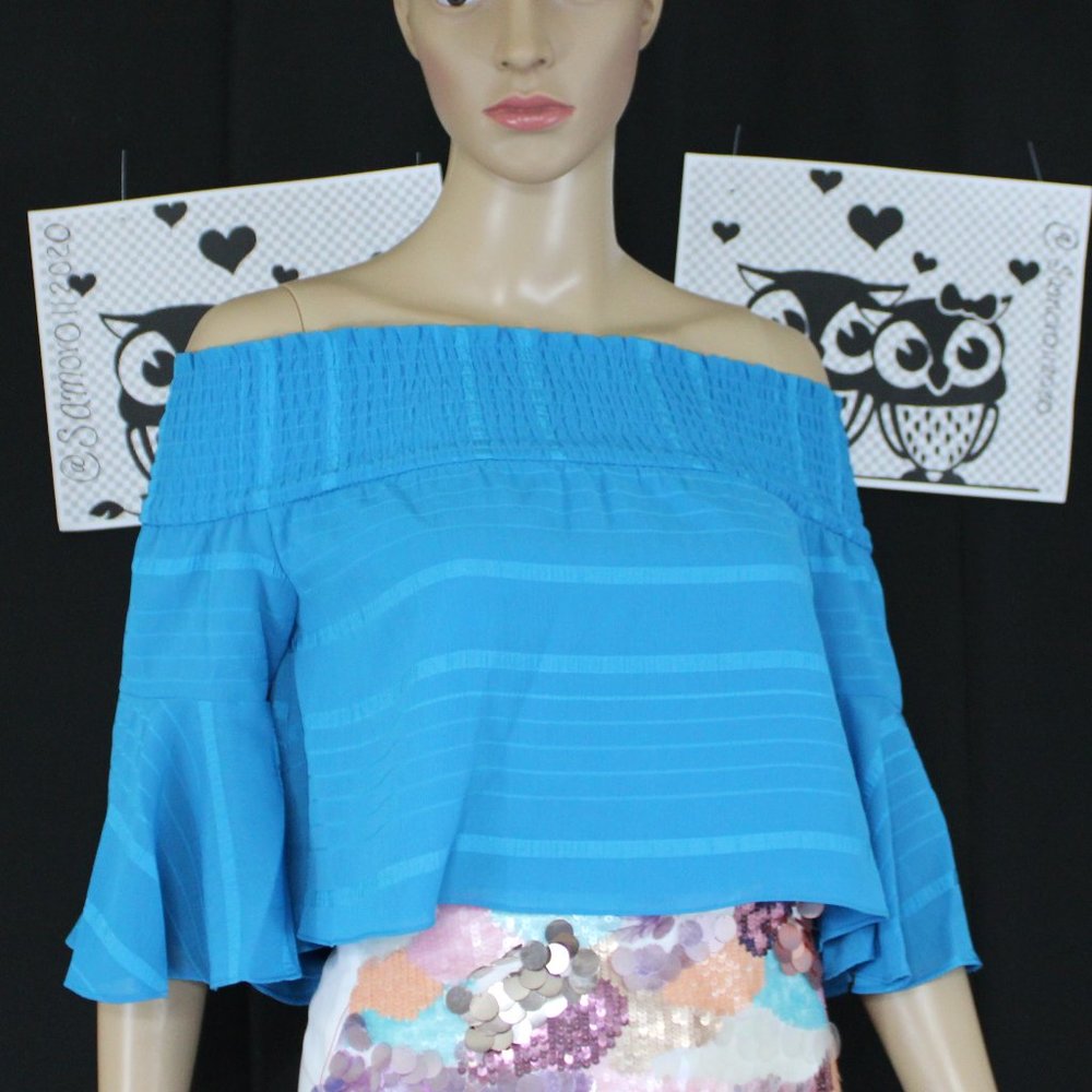 Bebe Off Shoulder Smocking Detail